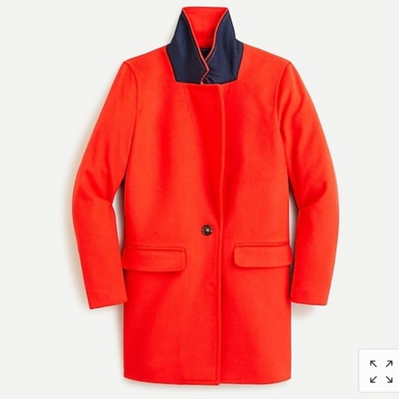 J. Crew Blazer Coat Italian Wool Cashmere Blend Like New Large Red - Picture 4 of 15